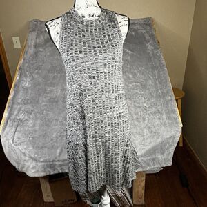 Anthropologie Maeve Dress‎ S Gray Black Marled Knit Sleeveless Sweater  Lined